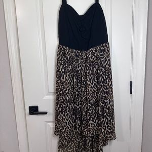 Torrid Black and Leopard High Low Dress